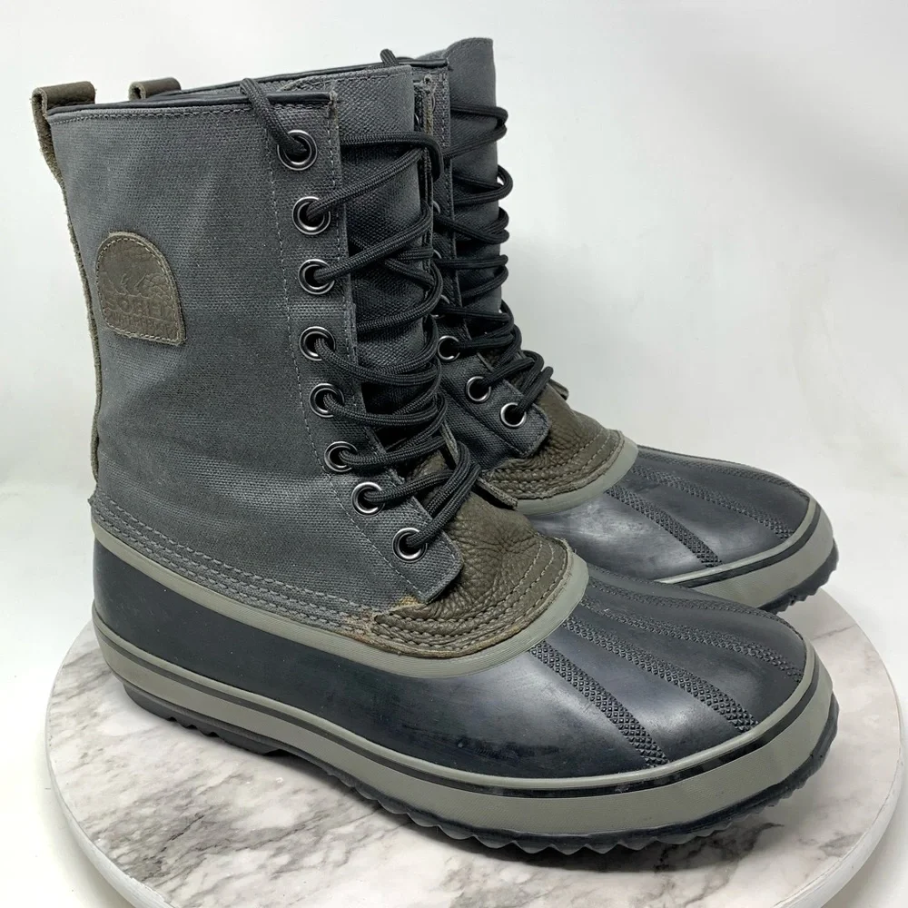Sorel 1964 Premium CVS Gray Lace Up Waterproof Snow Boots 10/44 Mens Insulated